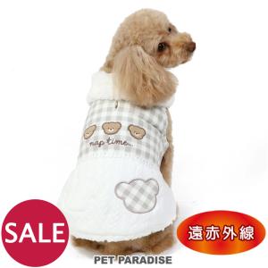 犬 服 冬 着せやすい おしゃれ ブランド 猫  防寒 暖かい アウター クマ 熊   遠赤外線 綿入り ベスト くま チェック