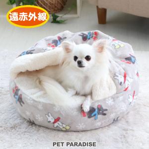 犬 猫 ペット ベッド 冬用 セール 冬 ペットベッド 犬用ベッド 洗える 寝袋 | 遠赤外線 リサとガスパール 長ぐつ柄 丸型 (50cm) 返品不可