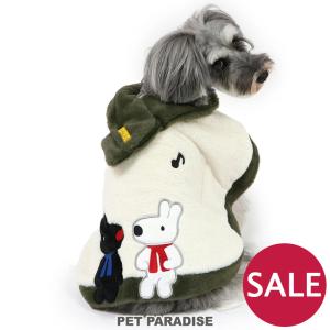 犬 服 冬 着せやすい おしゃれ ブランド 猫  暖かい ポンチョ ぽんちょ   リサとガスパール ポンチョ マフラー付き 音符