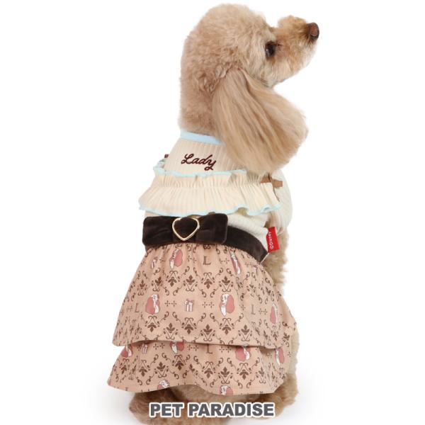 犬 服 ワンピース ディズニー わんわん物語 レディ モノグラム柄 小型犬 | リボン フリル おで...
