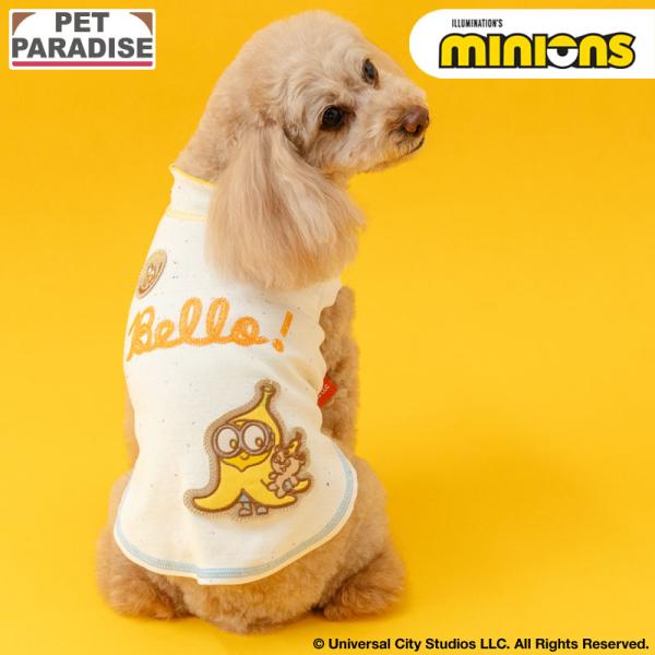 ミニオン ボブ ティム 犬 服 秋 バナナ リブ Ｔシャツ 小型犬 | イエロー ブランド カジュア...