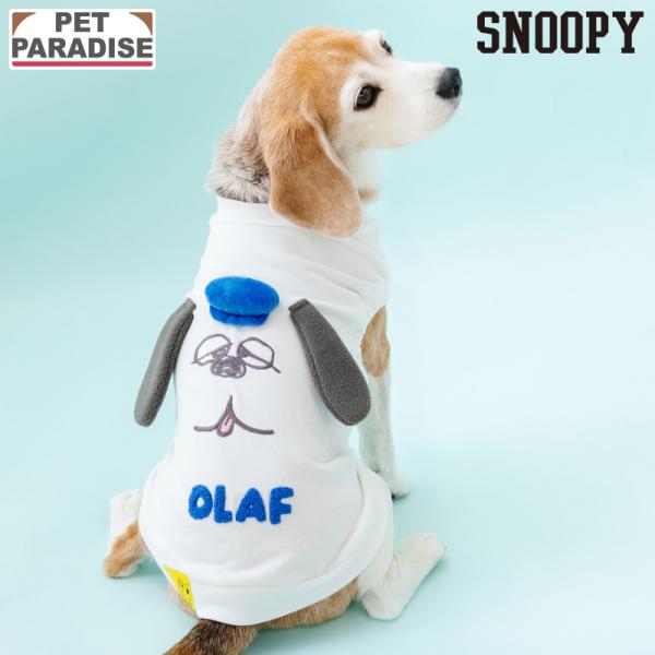スヌーピー 犬 服 秋 オラフ 顔ボン トレーナー 中型犬 大型犬 | ホワイト パーカー スウェッ...