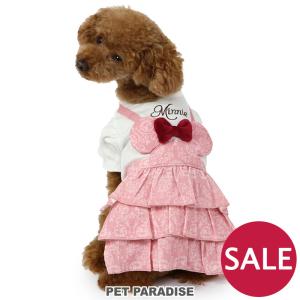 犬 服 冬 おしゃれ ブランド 桃色 ピンク 〔小型犬〕 | 猫 ディズニー ミニーマウス ワンピース 袖付き スカート かわいいの商品画像