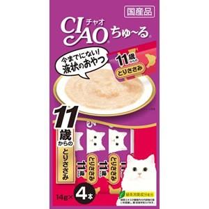 いなばペット CIAO チャオ ちゅ〜る 11歳からの とりささみ 14g×4本入（キャットフード おやつ 国産）