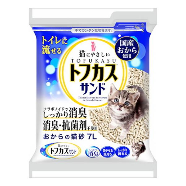 ペグテック トフカスサンド 7L（猫砂 おから製 流せる 燃やせる 固まる）