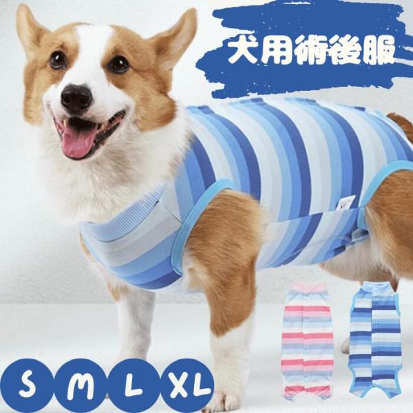 犬 術後服 エリザベスカラー オス メス 犬用 服 背中開き ダックス 小型犬 中型犬 大型 去勢 ...