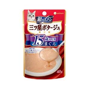 猫用品 ユニチャーム 銀のスプーン 三ツ星ポタージュ パウチ 15歳以上用 まぐろ 40g