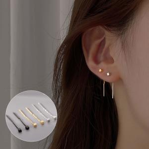 ピアス イヤリング イヤーライン イヤーフック 2WAY レディース 銅メッキ銀 金属アレルギー対応 シンプル アクセサリー