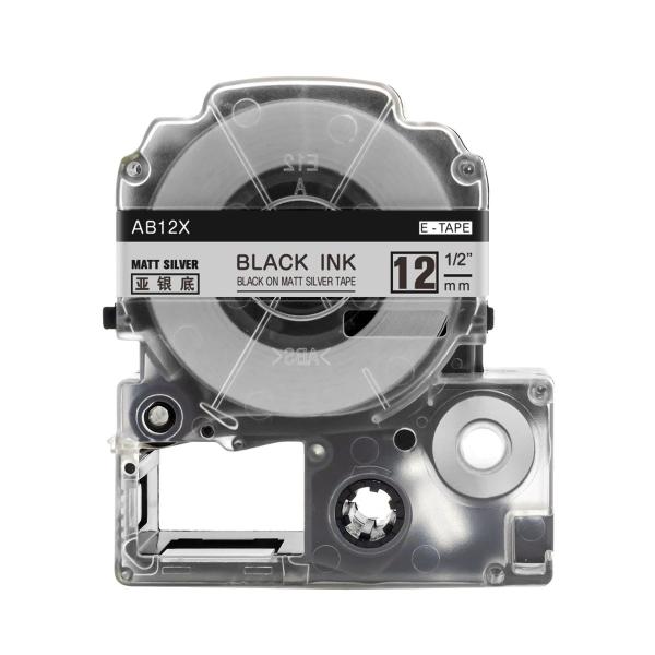 キングジム テプラPRO 用 互換 テープ カートリッジ 12mm オリジナル 銀地 黒文字 シルバ...