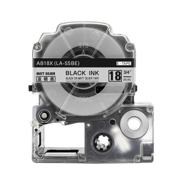 キングジム テプラPRO 用 互換 テープ カートリッジ 18mm オリジナル 銀地 黒文字 シルバ...