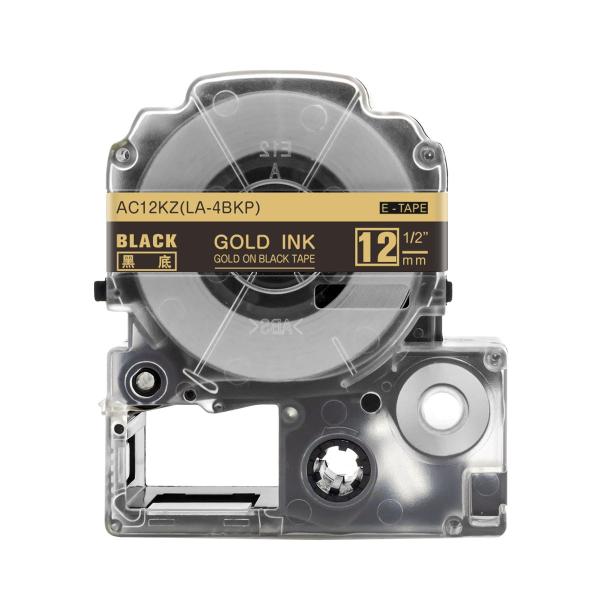 キングジム テプラPRO 用 互換 テープ カートリッジ 12mm SC12KZ 対応 強粘着 黒地...