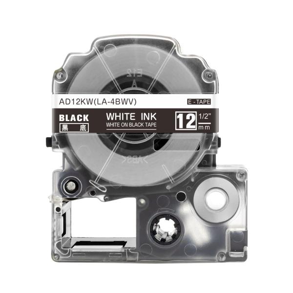 キングジム テプラPRO 用 互換 テープ カートリッジ 12mm SD12K 対応 強粘着 黒地 ...