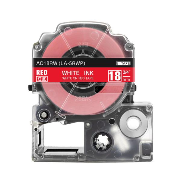 キングジム テプラPRO 用 互換 テープ カートリッジ 18mm SD18R 対応 強粘着 赤地 ...