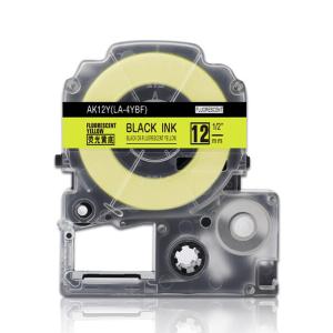 キングジム テプラPRO 用 互換 テープ カートリッジ 12mm SK12Y 対応 蛍光ラベル イ...