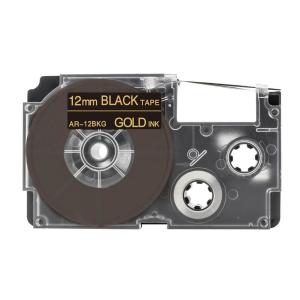 XR-12BKG 対応 カシオ ネームランド 用 互換 テープ カートリッジ 12mm 黒地 金文字