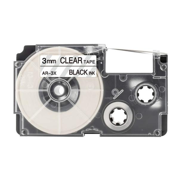 XR-3X 対応 カシオ ネームランド 用 互換 テープ カートリッジ 3.5mm 透明地 黒文字