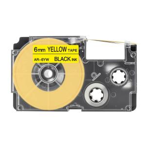 XR-6YW 対応 カシオ ネームランド 用 互換 テープ カートリッジ 6mm 黄地 黒文字