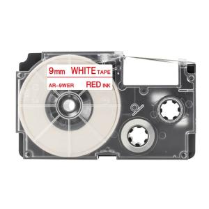XR-9WER 対応 カシオ ネームランド 用 互換 テープ カートリッジ 9mm 白地 赤文字
