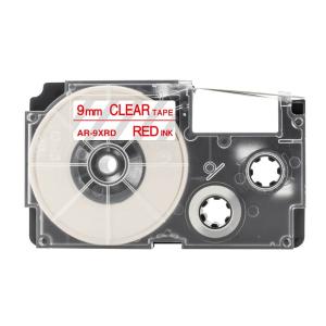 XR-9XRD 対応 カシオ ネームランド 用 互換 テープ カートリッジ 9mm 透明地 赤文字