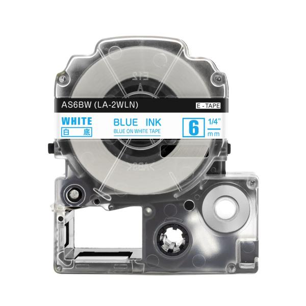 キングジム テプラPRO 用 互換 テープ カートリッジ 6mm SS6B 対応 強粘着 白地 青文...