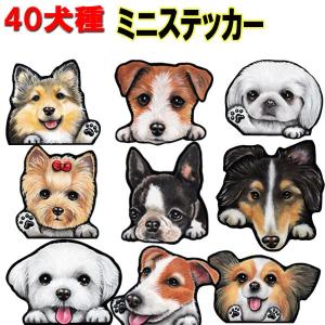 Ａ6 ミニステッカー 犬 シール 可愛い 車 壁 玄関 グッズ プレゼント ドッグ イラスト シルエット かわいい 顔｜ステッカーグッズのペットちゃん