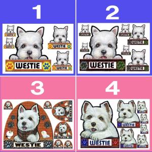 犬 ステッカー ペット ウエスティ ホワイトテ...の詳細画像1