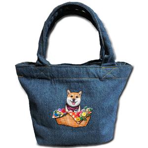 お散歩バッグ ダックスフンド 6 デニムバッグ/犬 トート ポケット