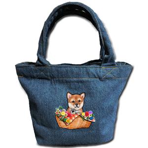 お散歩バッグ アメリカンコッカースパニエル3 デニムバッグ/犬 トート