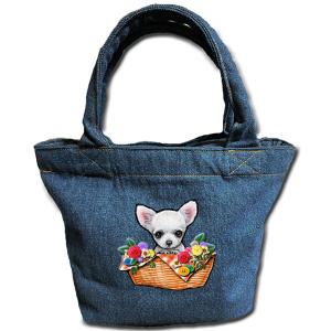 お散歩バッグ アメリカンコッカースパニエル3 デニムバッグ/犬 トート