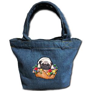 お散歩バッグ アメリカンコッカースパニエル3 デニムバッグ/犬 トート