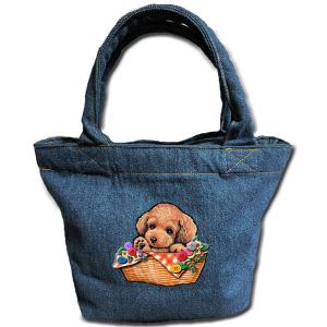 お散歩バッグ ビーグル6 デニムバッグ/犬 トート ポケット バック