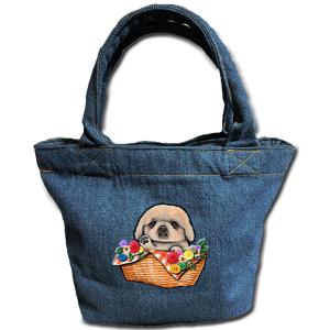 ちょここ様オーダー お散歩バッグ うちの子バッグ デニムリメイクバッグ お散歩バッグ アメリカンコッカースパニエル3 デニムバッグ/犬 トート