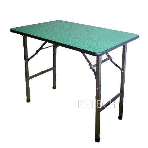 トリミングテーブル 角脚 Ｌ グリーン×ガンメタ　【日本製】