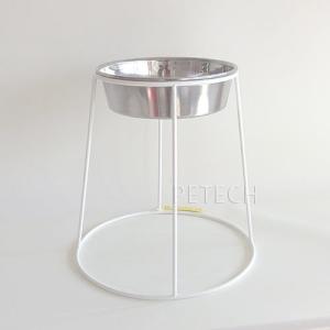【セット販売】ホワイト食器スタンドとステンレス食器皿型20ｃｍ