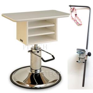 トリミングテーブル 油圧式 昇降機能付き アーム付属 小型犬から大型犬