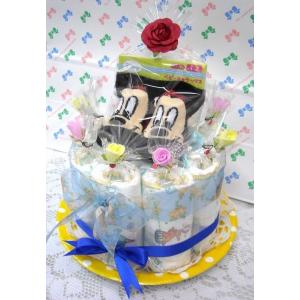 出産祝い おむつケーキ ディズニー 男の子用ミッキー かわいいおむつケーキ　ディズニーS｜peterpan-shop
