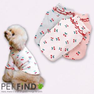 犬 服 犬服 春 夏 さくらんぼフリルシャツ T...の商品画像