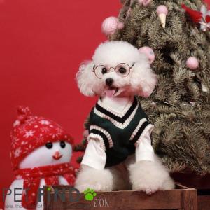 犬 服 PETFiND 犬服 冬 犬の服 秋冬  防寒 犬 スクールベスト ニットベスト ワッペン｜petfind