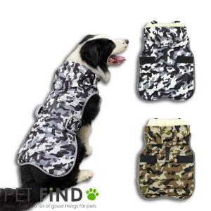 犬服 PETFiND 防寒 犬 犬の服 秋冬 フード付き袖なし迷彩ベスト 小型 中型｜petfind