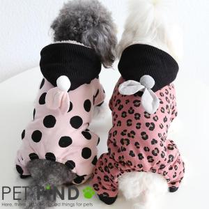 犬 服 PETFiND 犬服 冬 犬の服 秋冬 ドット柄＆レオパードピンクもこもこロンパース 裏起毛 ドット柄 レオパードピンク ヒョウ柄 在庫限り