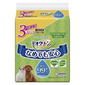 ◇ユニ・チャーム(unicharm) デオクリーン 純水99％ウェットティッシュつめかえ用 70枚×3個パック