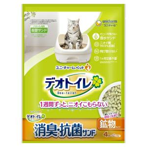 ◇ユニ・チャーム(unicharm) デオトイレ 飛び散らない消臭・抗菌サンド 4L 猫砂 ねこ砂 鉱物タイプ 飛び散らない 消臭 消臭トイレ用品