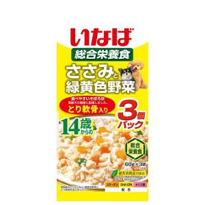 ◇いなばペットフード QDR-150 ささみ野菜3P14歳とり軟骨 60g×3袋