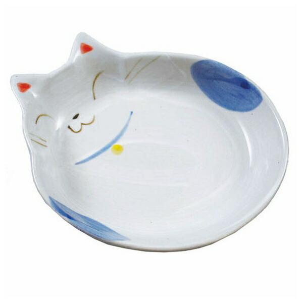 ◇貝沼産業 猫用食器 猫の耳 青