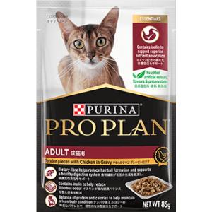 ◇ネスレ日本 ピュリナ プロプラン キャット パウチ 成猫用 やわらかチキン グレービー仕立て 85g｜petforestvalor