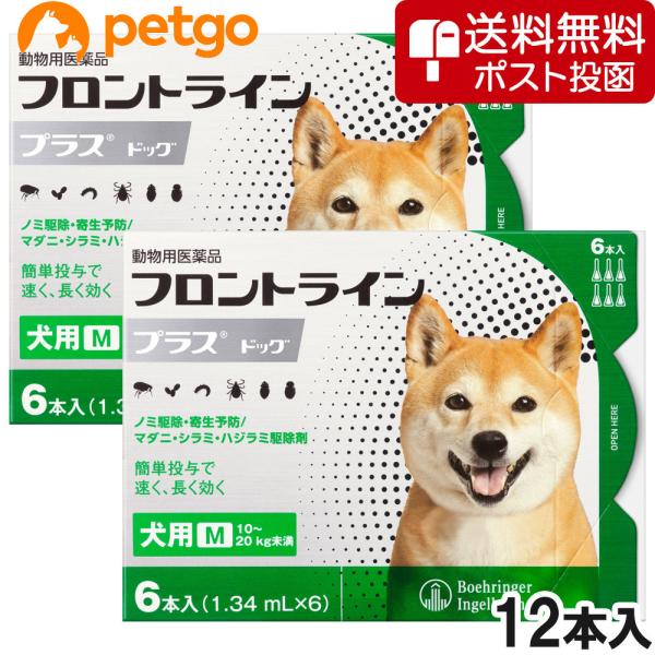 【ネコポス(同梱不可)】【2箱セット】犬用フロントラインプラスドッグM 10kg〜20kg 6本（動...