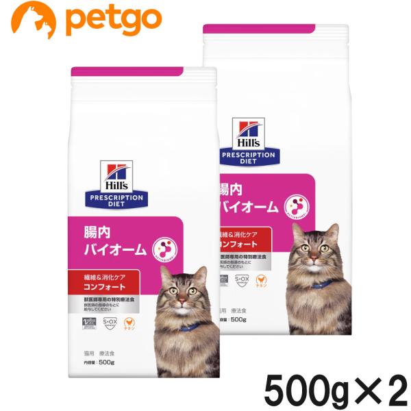 【2袋セット】ヒルズ 食事療法食 猫用 腸内バイオーム 繊維＆消化ケア コンフォート ドライ 500...