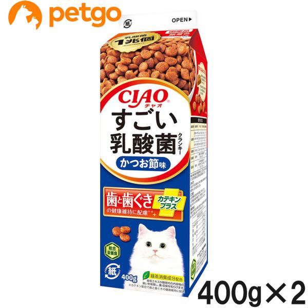 CIAO(チャオ) すごい乳酸菌クランキー  牛乳パック かつお節味 400g×2個【まとめ買い】