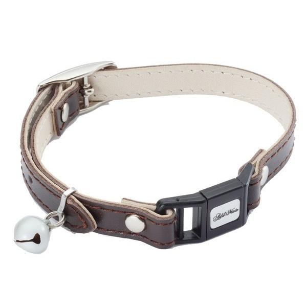 猫 首輪 カラー アドメイト Add.Mate レザースタイルカラー S ブラウン 牛皮革 日本製 ...