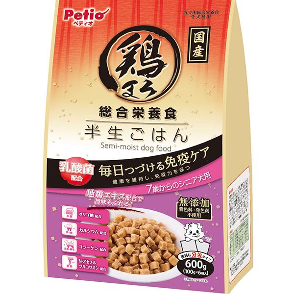 ペティオ 鶏まろ 総合栄養食 半生ごはん 7歳からのシニア犬用 600g | Petio 成犬用総合...